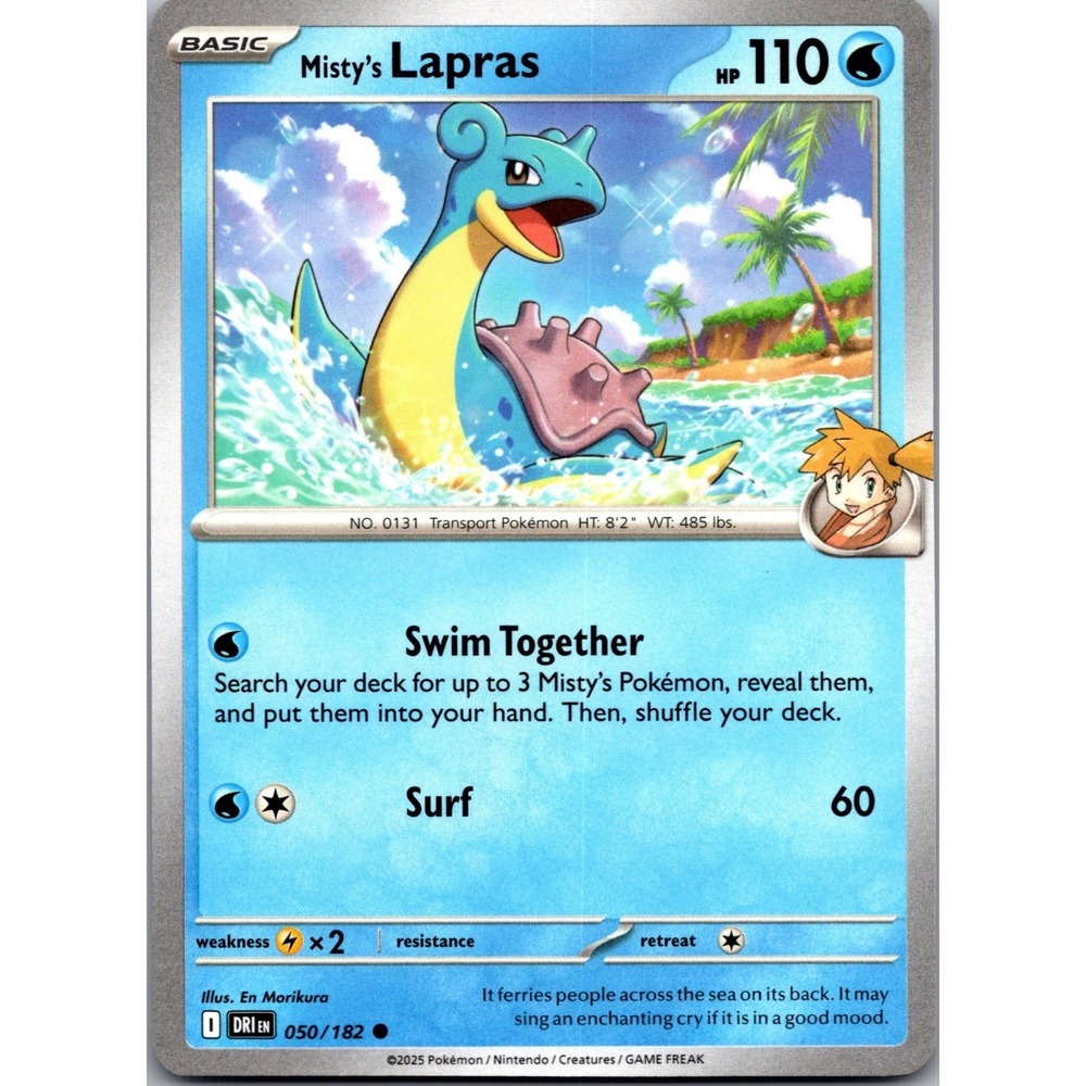 Pokemon Misty's Lapras Common SV10: Destined Rivals 050/182 LP Water Type